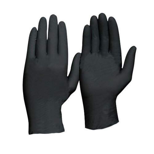 Disposable Nitrile Powder Free, Heavy Duty Gloves - Black [Size: Extra Large] (Pack of 1)