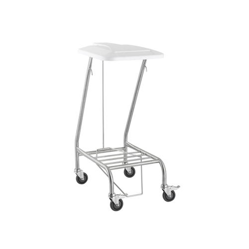 Single Stainless Steel Linen Skip with Foot Operated Lid