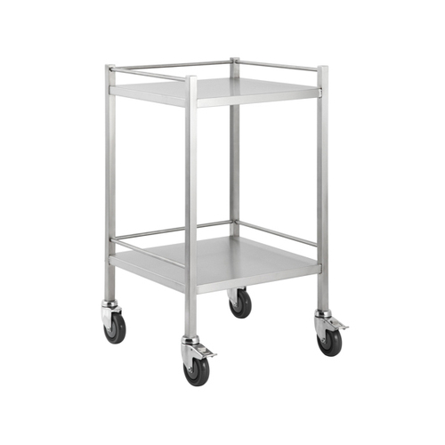 Stainless Steel Medical Trolley with Rails - 500 x 500 x 900(H)mm