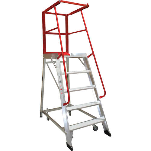 Monstar 5 Steps Mobile Order Picker Ladder - 150kg rated