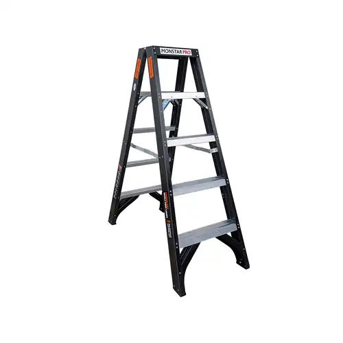 5 Step 180kg Rated Monstar Pro Fibreglass Step Ladder [Steps: 5 Steps]