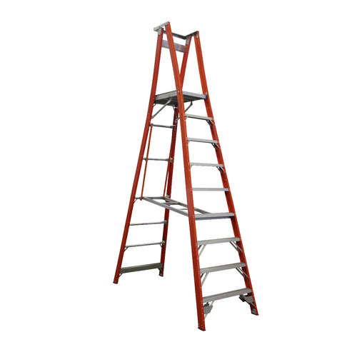 Indalex 9 Steps Fibreglass Platform Ladder - 150kg Rated
