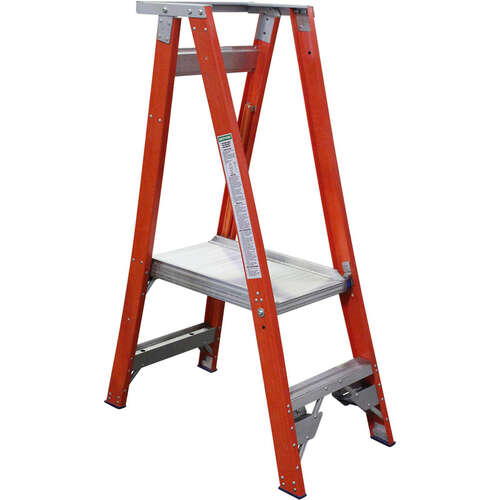 Indalex 2 Steps Fibreglass Platform Ladder - 150kg Rated
