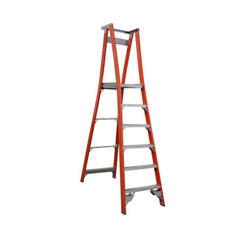 Indalex 6 Steps Fibreglass Platform Ladder - 150kg Rated
