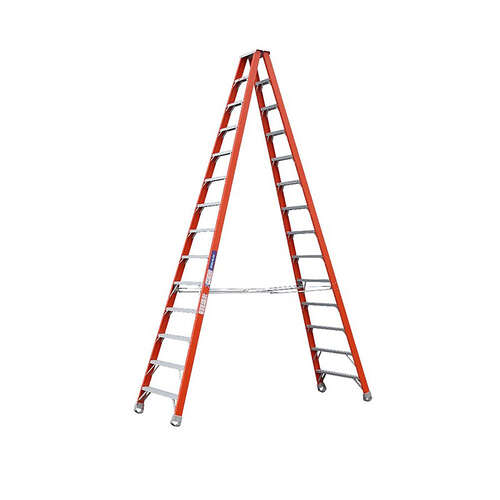 Indalex 14 Step Fibreglass Double Sided Step Ladder - 150kg Rated