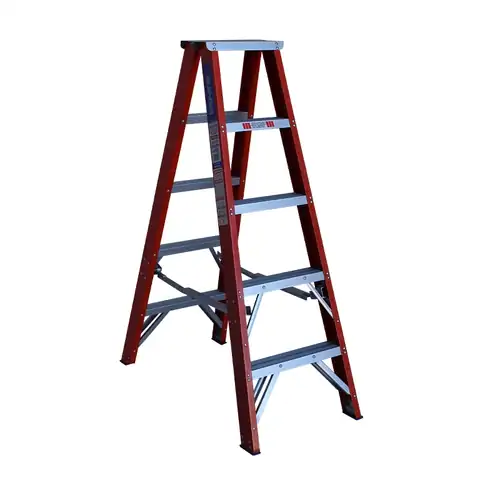 Indalex 5 Step Fibreglass Double Sided Step Ladder - 180kg Rated