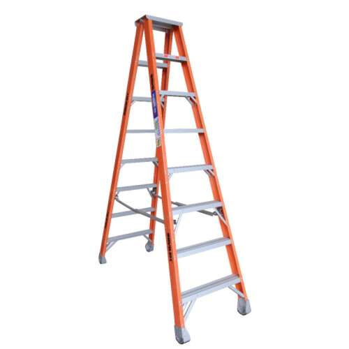 Indalex 8 Step Fibreglass Double Sided Step Ladder - 180kg Rated