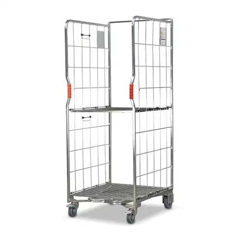 500kg Rated 2 Sided Roll Cage with Folding Middle Shelf