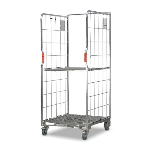 500kg Rated 2 Sided Roll Cage with Folding Middle Shelf