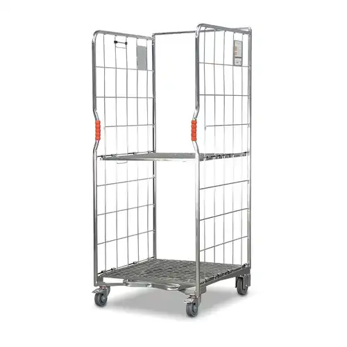 500kg Rated 2 Sided Roll Cage with Folding Middle Shelf [Select Delivery Location: VIC, NSW, QLD]