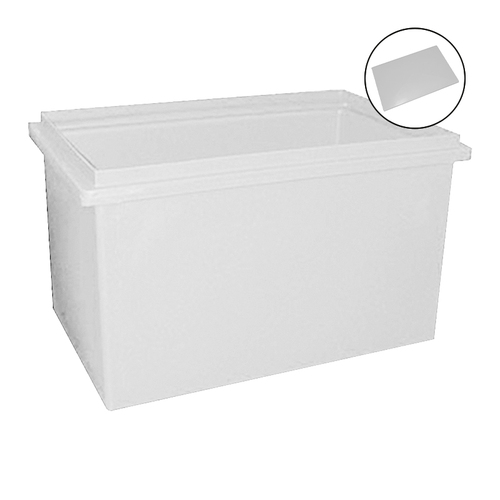 180L White Plastic Poly Tank Container + Lid [Delivery: VIC, NSW, QLD]