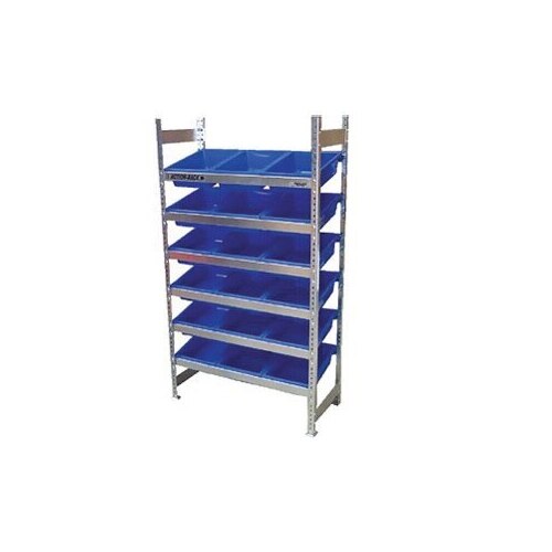 6 Level Bin Action Rack with 18 Blue Model 4 Bins [Delivery: VIC, NSW, QLD]
