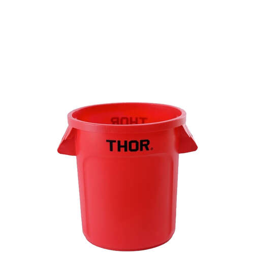 60L Thor Commercial Round Plastic Bin - Red