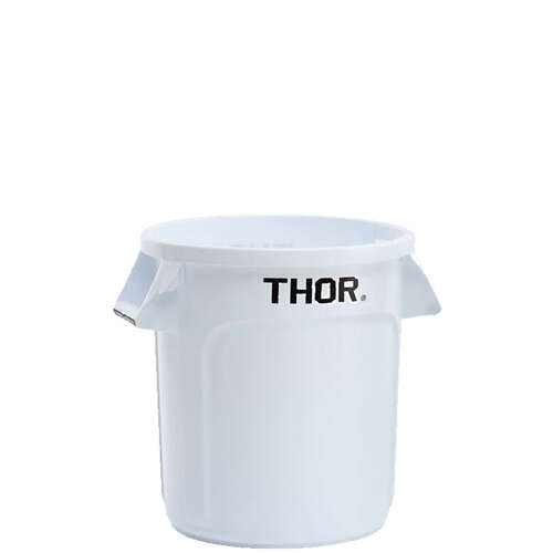 60L Thor Commercial Round Plastic Bin - White