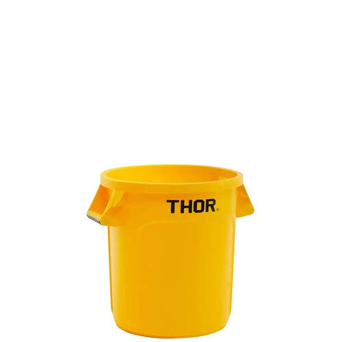 38L Thor Commercial Round Plastic Bin - Yellow
