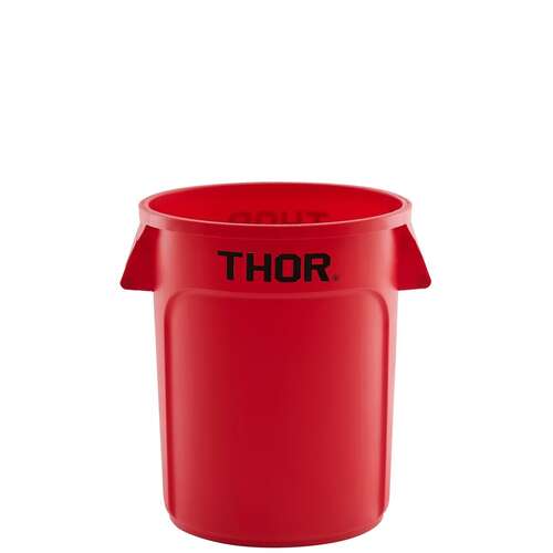 75L Thor Commercial Round Plastic Bin - Red