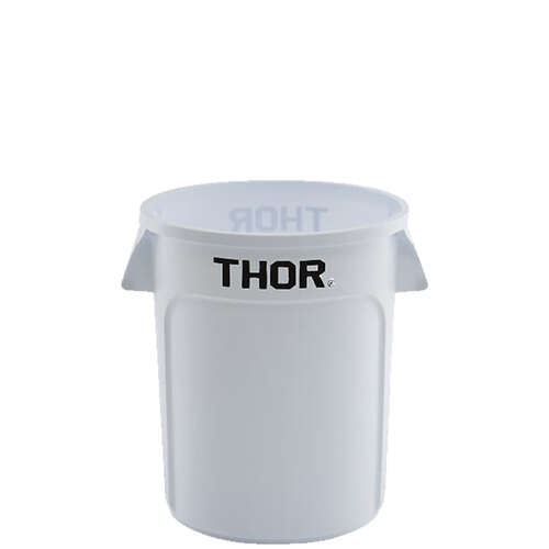 75L Thor Commercial Round Plastic Bin - White