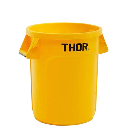 121L Thor Commercial Round Plastic Bin - Yellow