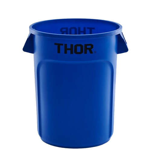 166L Thor Commercial Round Plastic Bin - Blue