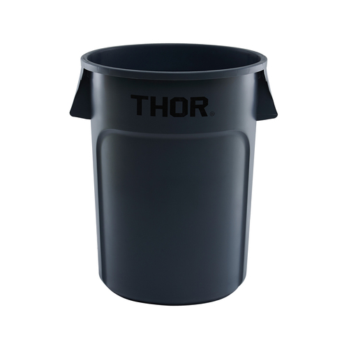208L Thor Commercial Round Plastic Bin - Grey