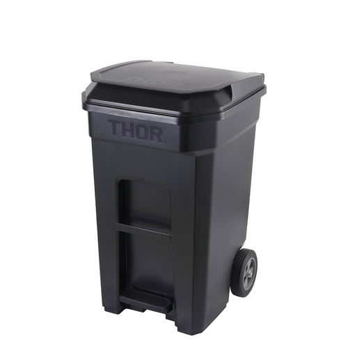 190L THOR Step-On Rollout Bin - BLack
