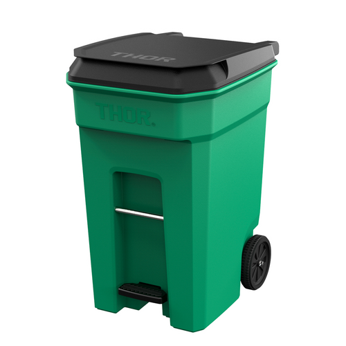 360L THOR Step-On Rollout Bin - Green