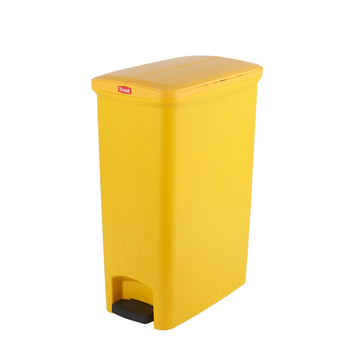 50L Svelte Step-On Commercial Pedal Waste Bin - Yellow