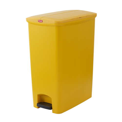 90L Svelte Step-On Commercial Pedal Waste Bin - Yellow