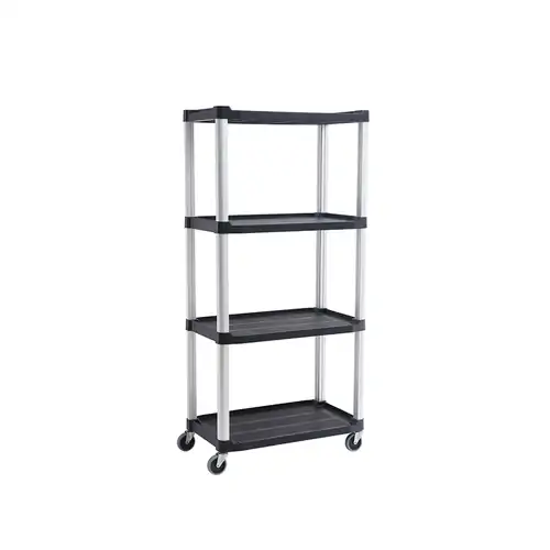 Mobile Shelf Truck, 4-Shelf Unit - 360kg rated - Black