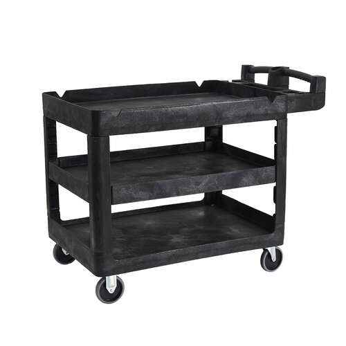230kg Rated Bitbar 3 Shelf Utility Cart - 230kg Rated rated - Black