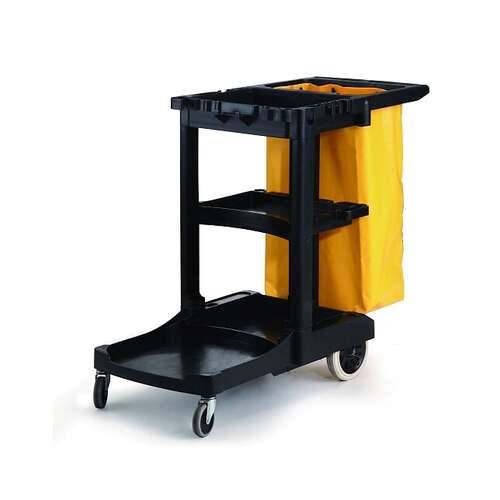 Grandmaid Commercial Hospitality Trolley Cleaning Cart - Black
