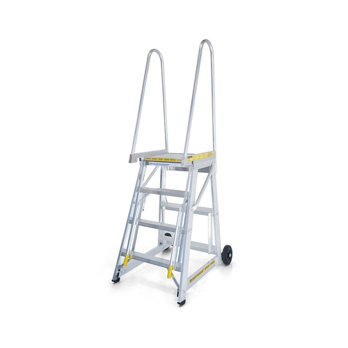 StockMaster 6 Steps Step-thru Access Mobile Ladder - 150Kg Rated