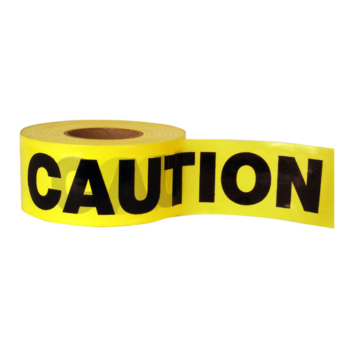 Safety Tape Black/Yellow 'CAUTION' Tape 100m