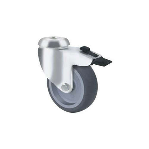 50kg Rated General Grey Rubber Castor - 50mm - Swivel With Brake