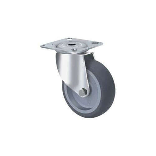70kg Rated General Grey Rubber Castor - 75mm - Swivel Plate