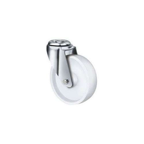 290kg Rated Stainless Steel Nylon Castor - 160mm - Bolt Hole