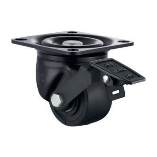 300kg Rated Low Profile Heavy Duty Castor - 50mm - Swivel With Brake