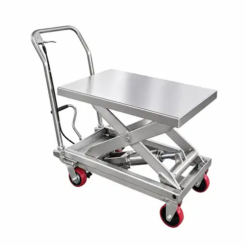 250kg - Stainless Steel Top  - Scissor Lift Table - Manual