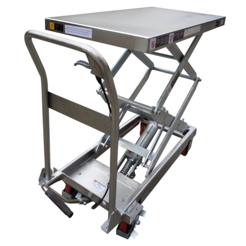 350kg - Stainless Steel Top - Scissor Lift Table - Manual