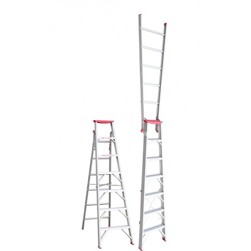 Indalex 7 Steps 150kg Rated Industrial Dual Purpose Aluminium Step Ladder