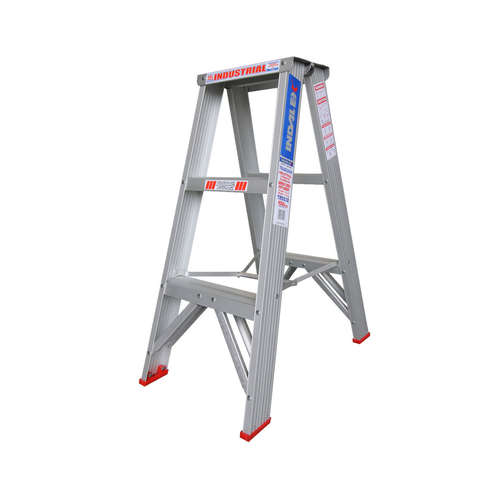 Indalex 3 Step Double Sided Aluminium Step Ladder - 150kg Rated
