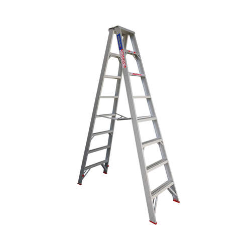 Indalex 8 Step Double Sided Aluminium Step Ladder - 120kg Rated