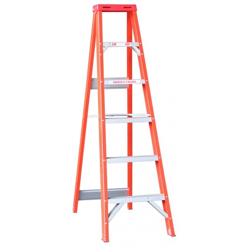 Indalex 6 Steps 135kg Rated Industrial Single Sided Fibreglass Step Ladder