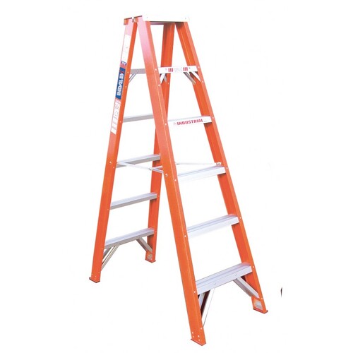 Indalex 6 Steps 135kg Rated Industrial Double Sided Fibreglass Step Ladder