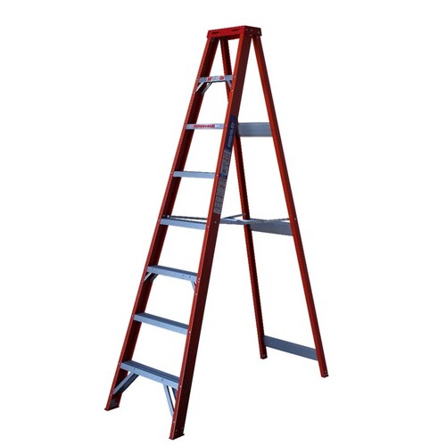 Indalex 8 Steps 120kg Rated Industrial Single Sided Fibreglass Step Ladder