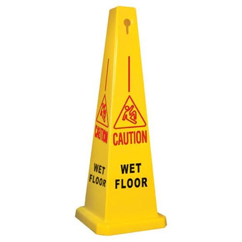 Wet Floor  Safety Cone 950mm Yellow