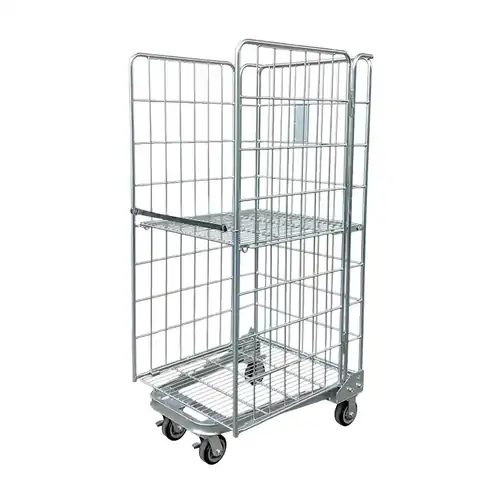 250kg Rated 3 Sided Nesting Roll Cage